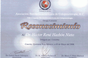 Delegado Asociación Iberolatinoamericana de Coloproctología
