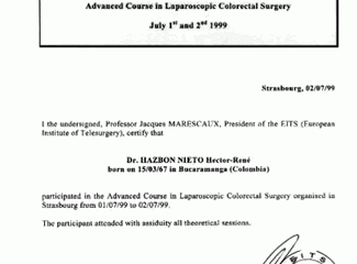 Advanced course in laparoscopic colorectal surgery